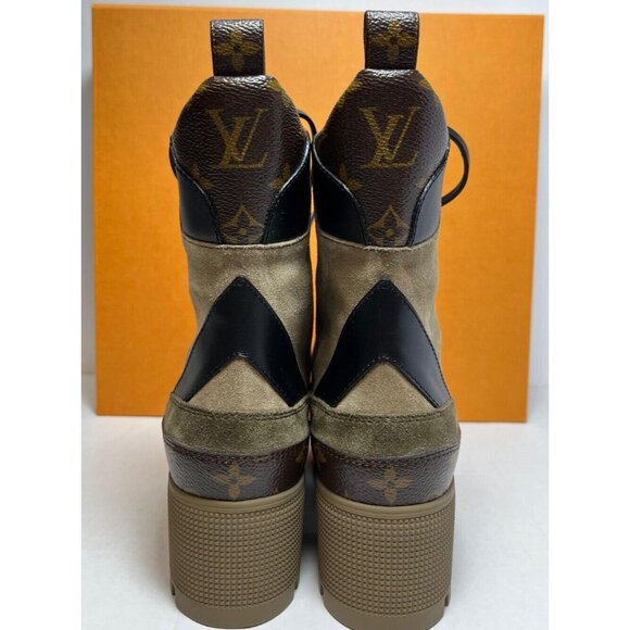 Louis Vuitton Women's Laureate Platform Desert Boots Suede Monogram EU 38/US 7.5 - Picture 4 of 12